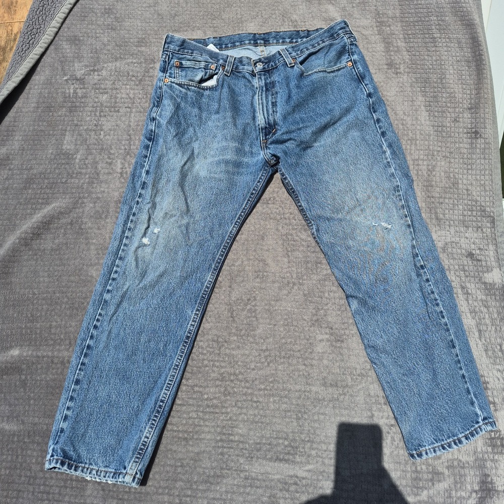 Lot of 2 Levis 505 Regular Fit Jeans Men 38x29 M Stonewash Blue Straight Leg